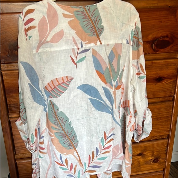 Cynthia Rowley Multicolor Leaf Print Blouse - Picture 3 of 3